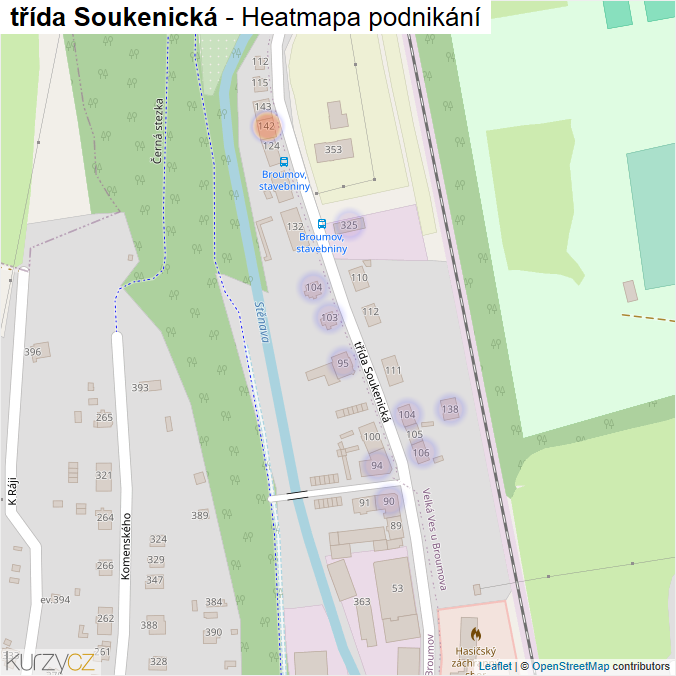 Mapa třída Soukenická - Firmy v ulici.