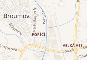 Tyršova v obci Broumov - mapa ulice