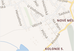 Větrná v obci Broumov - mapa ulice