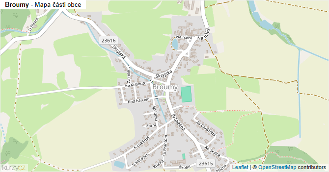 Broumy - mapa části obce