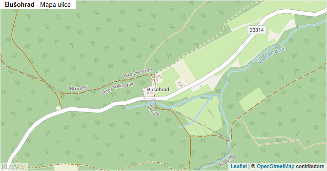 Bušohrad - mapa ulice
