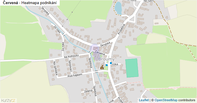 Červená - mapa podnikání