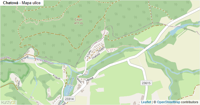Chatová - mapa ulice
