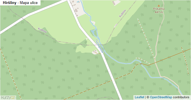 Hiršliny - mapa ulice