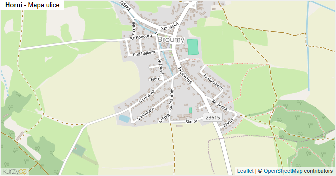 Horní - mapa ulice