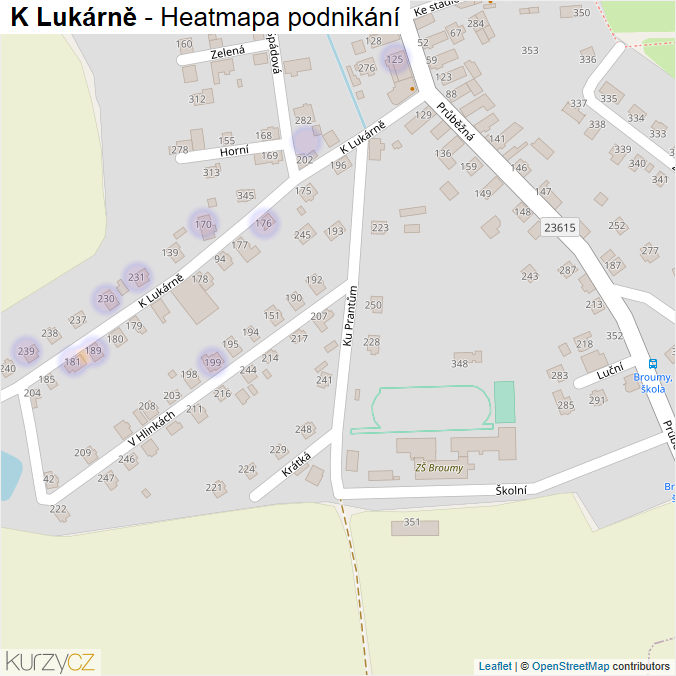 Mapa K Lukárně - Firmy v ulici.