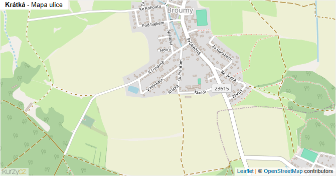 Krátká - mapa ulice