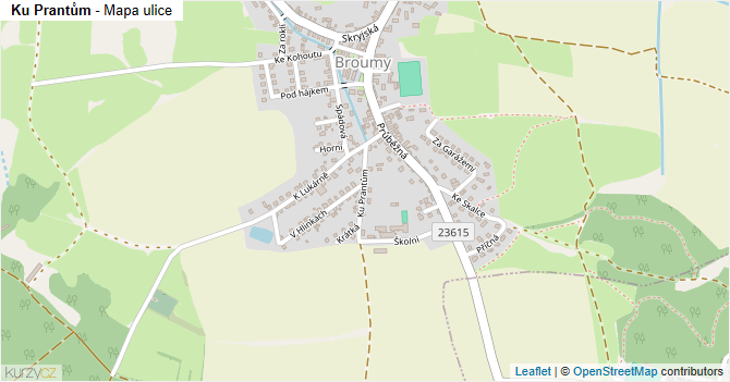 Ku Prantům - mapa ulice