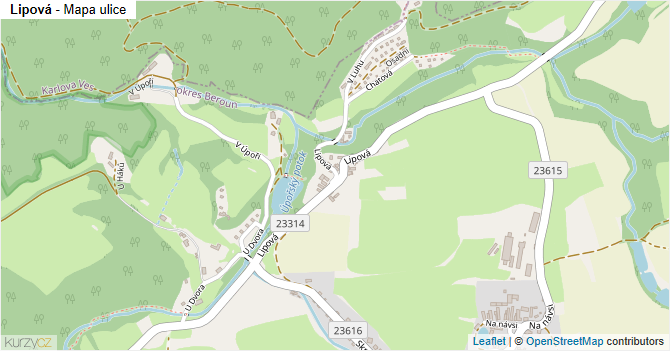 Lipová - mapa ulice