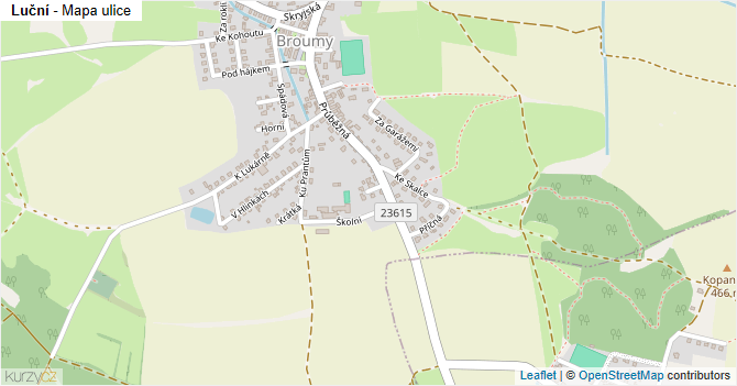 Luční - mapa ulice