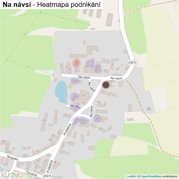 Mapa Na návsi - Firmy v ulici.