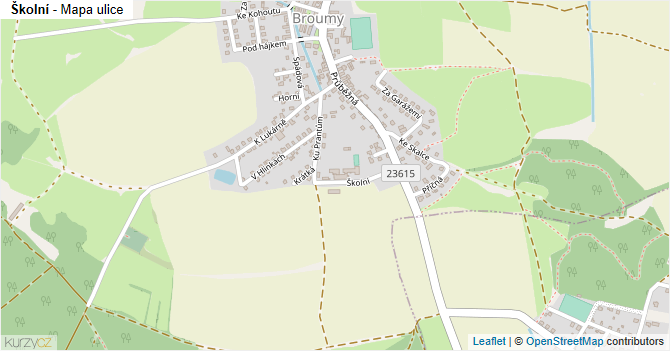 Školní - mapa ulice