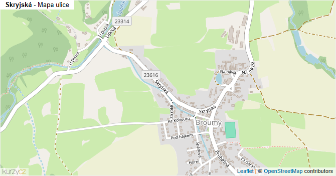 Skryjská - mapa ulice