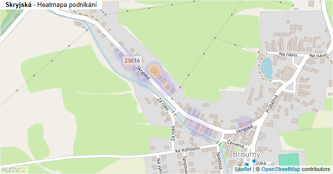 Skryjská - mapa podnikání