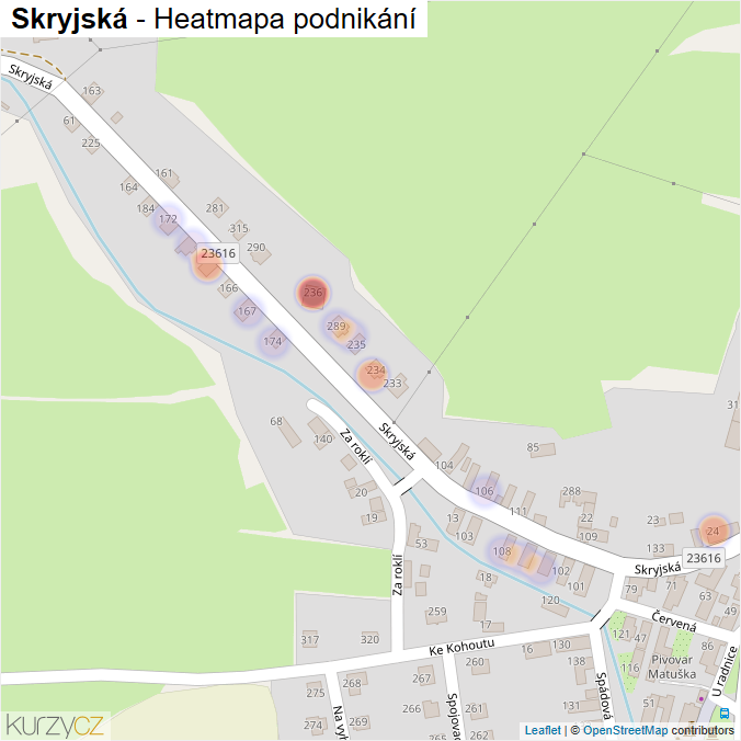 Mapa Skryjská - Firmy v ulici.