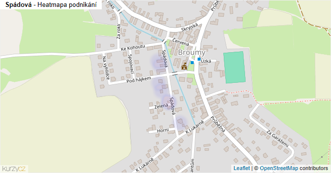 Spádová - mapa podnikání