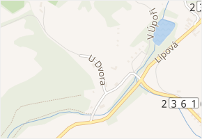 U Dvora v obci Broumy - mapa ulice