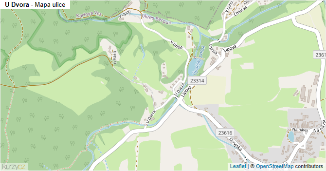 U Dvora - mapa ulice