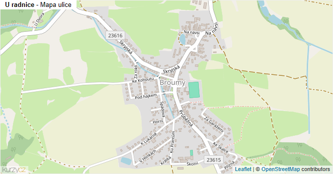 U radnice - mapa ulice
