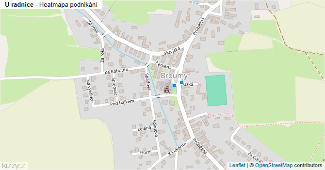 U radnice - mapa podnikání
