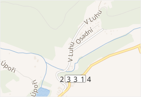 V Luhu v obci Broumy - mapa ulice