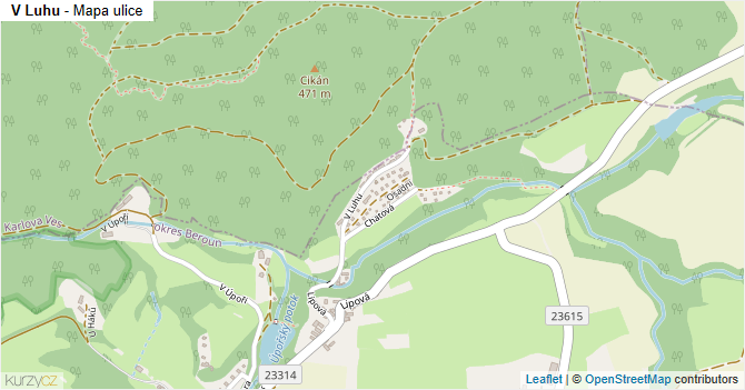 V Luhu - mapa ulice