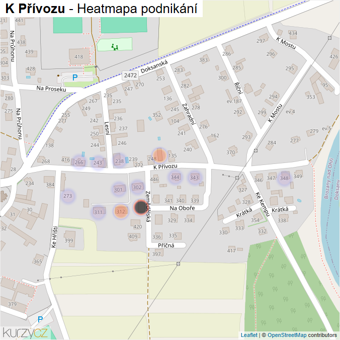 Mapa K Přívozu - Firmy v ulici.