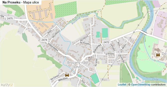 Na Proseku - mapa ulice