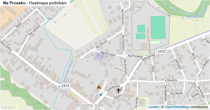 Na Proseku - mapa podnikání