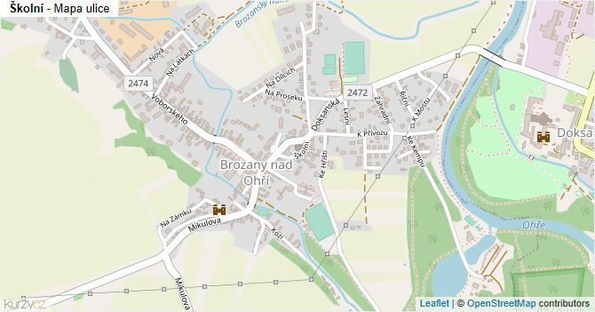Školní - mapa ulice