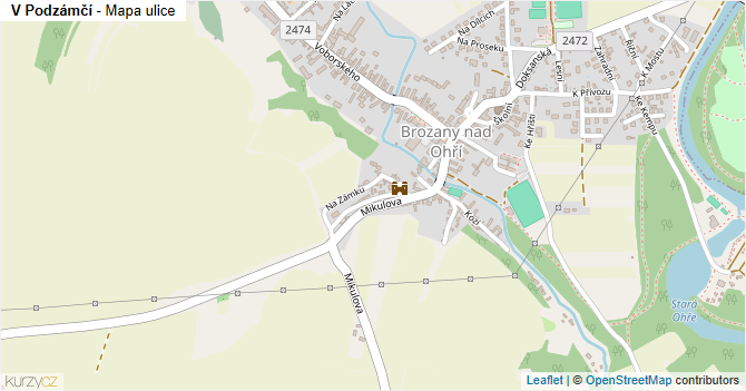 V Podzámčí - mapa ulice
