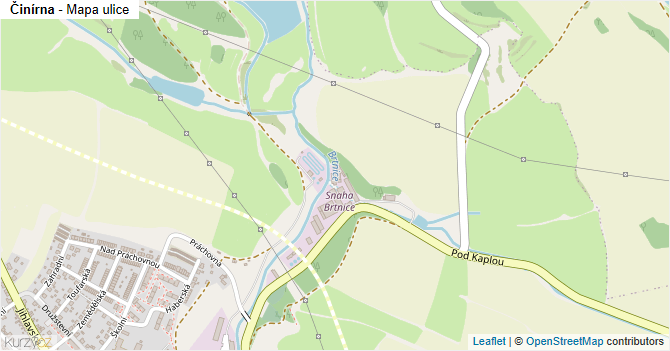 Činírna - mapa ulice