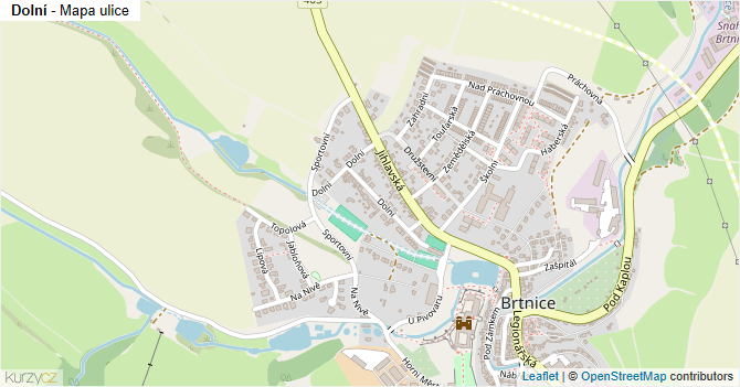 Dolní - mapa ulice