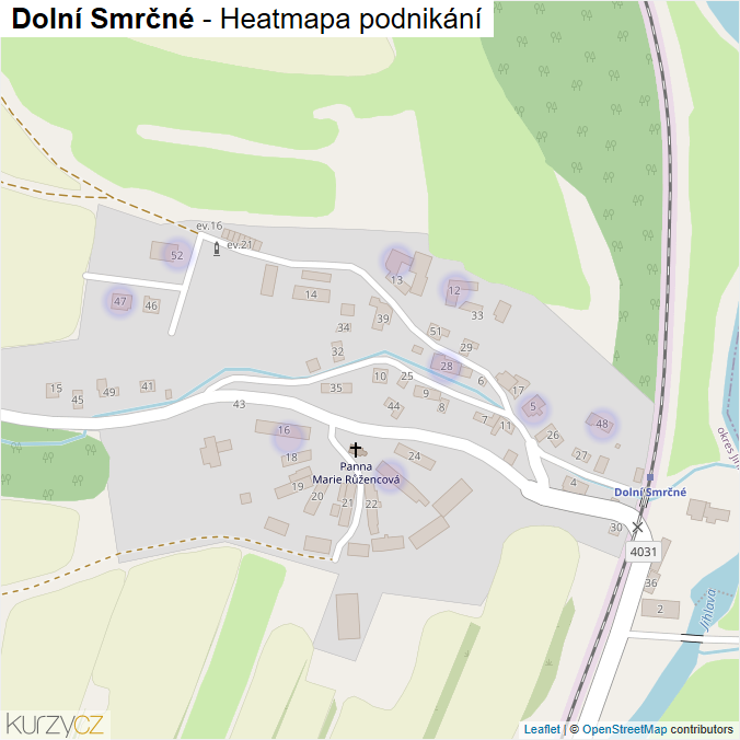 Mapa Dolní Smrčné - Firmy v části obce.