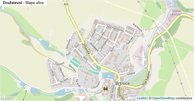 Družstevní - mapa ulice