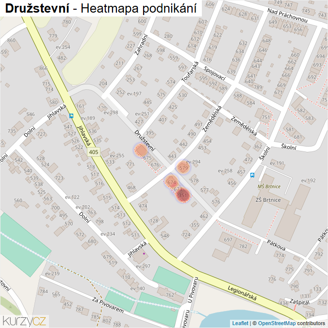 Mapa Družstevní - Firmy v ulici.