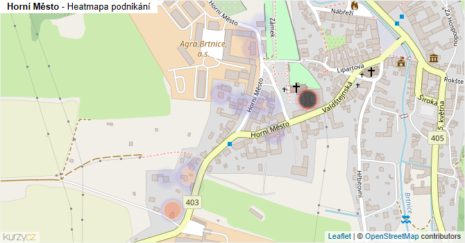 Horní Město - mapa podnikání