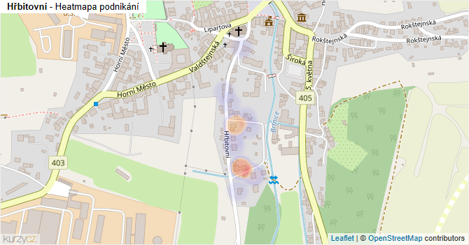 Hřbitovní - mapa podnikání