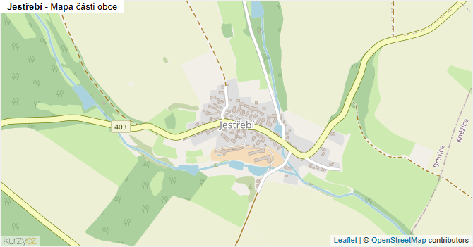 Jestřebí - mapa části obce