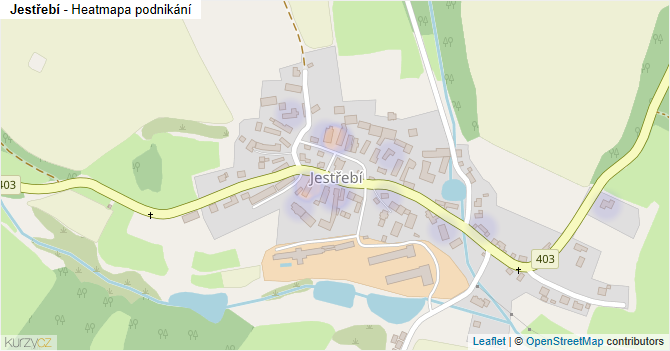 Jestřebí - mapa podnikání
