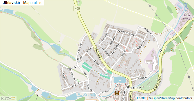 Jihlavská - mapa ulice