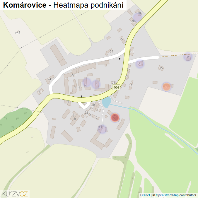Mapa Komárovice - Firmy v části obce.