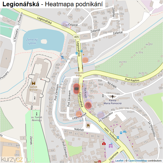 Mapa Legionářská - Firmy v ulici.