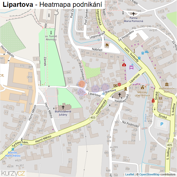 Mapa Lipartova - Firmy v ulici.