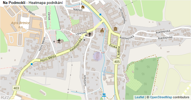 Na Podmoklí - mapa podnikání