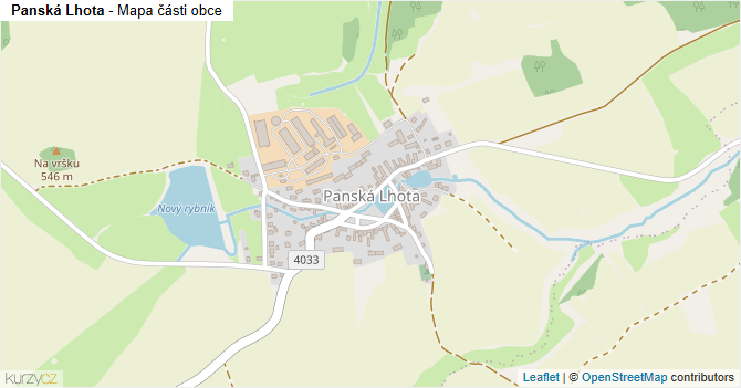 Panská Lhota - mapa části obce
