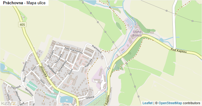 Práchovna - mapa ulice