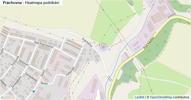 Práchovna - mapa podnikání