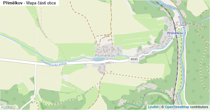 Přímělkov - mapa části obce