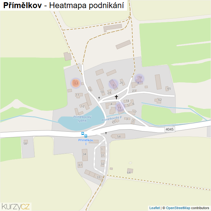Mapa Přímělkov - Firmy v části obce.